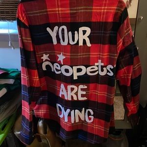 NWT Cakeworthy med Your Neopets Are Dying flannel